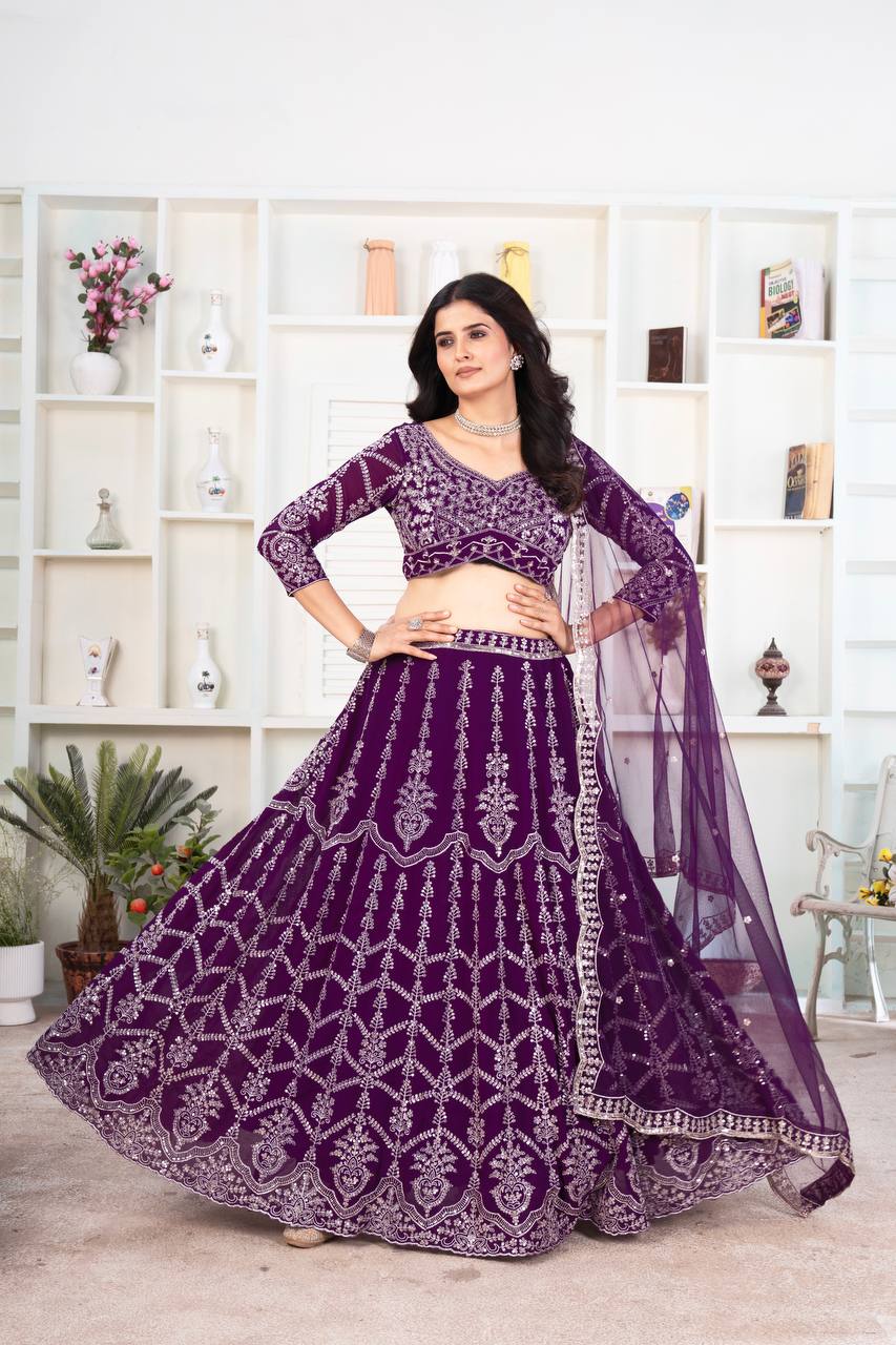 Gleska Premium Lehenga Heavy Work With Embroidery Design Wedding Event