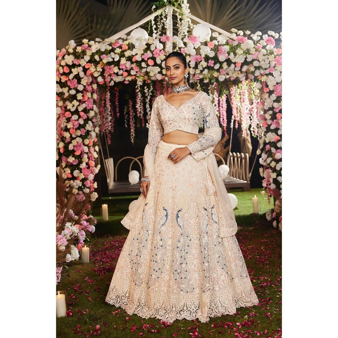 Gleska Premium Soft Butterfly Net Lehenga Wedding Collection