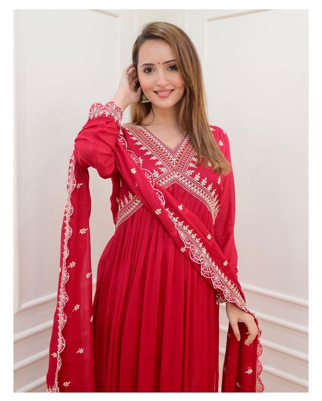 Gleska Anarkali Kurti Alia cut suits with Embroidery work