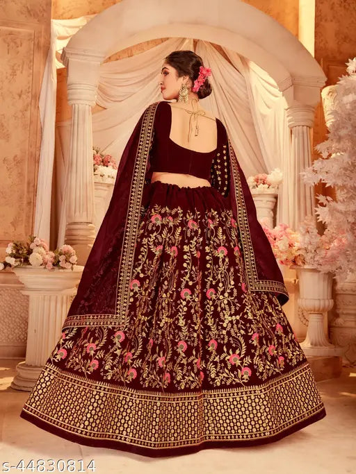 Gleska Fashionable Women Lehenga Maroon