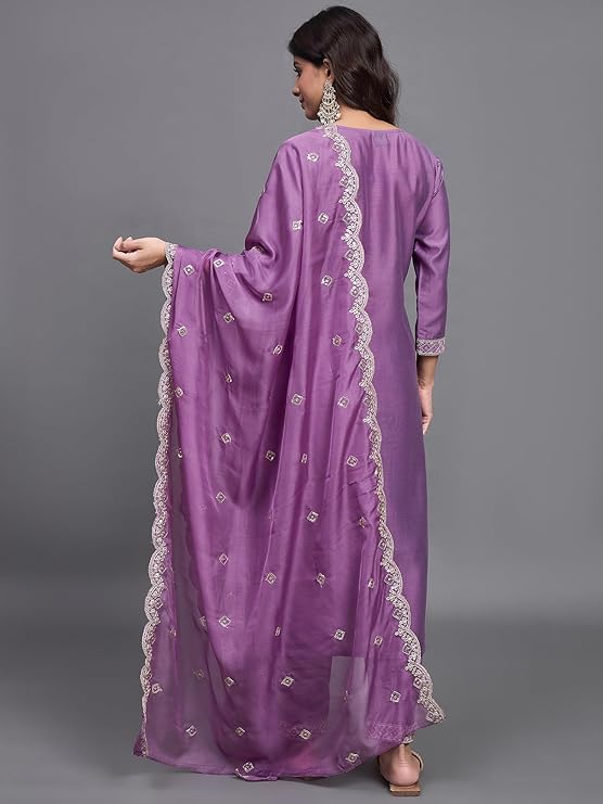 Gleska Kurti Sets Wedding Collection Dress Purple Colour day