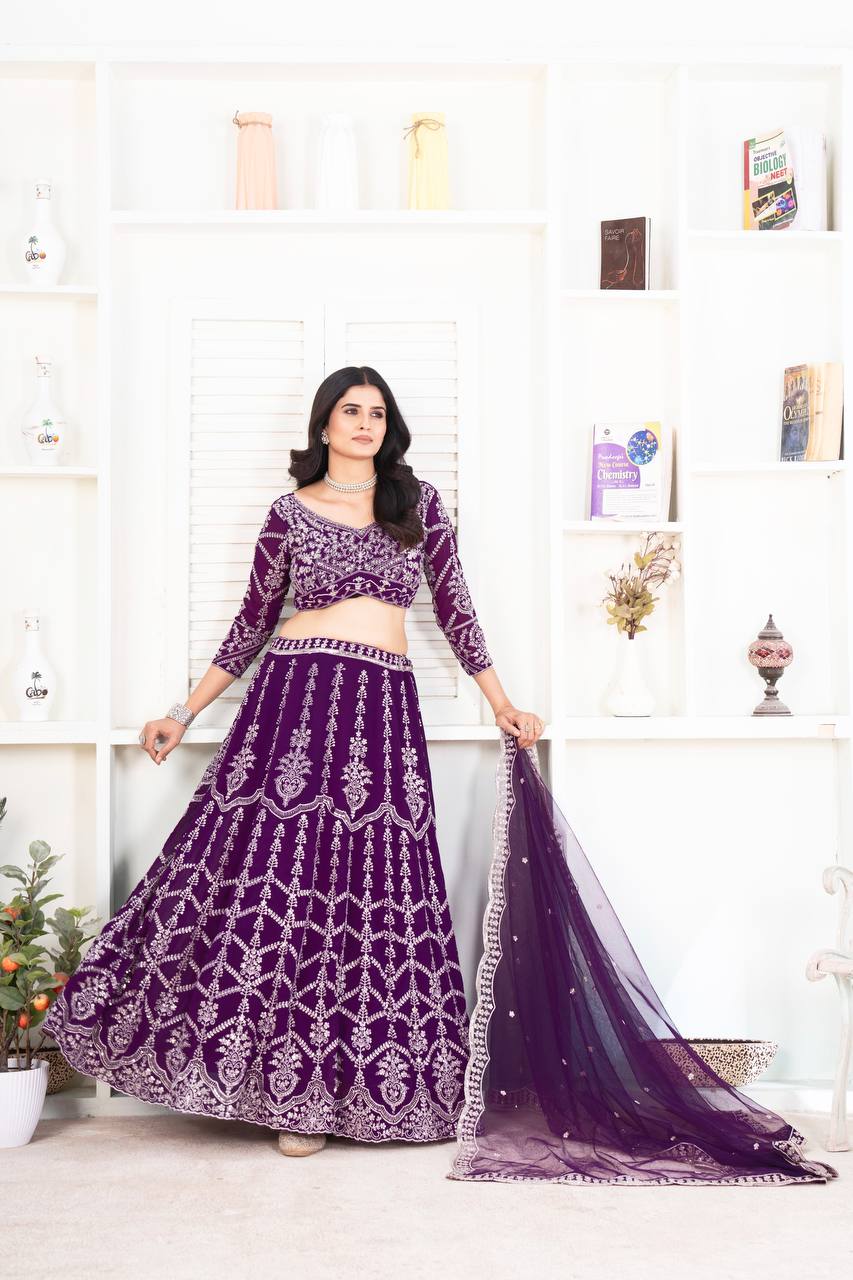 Gleska Premium Lehenga Heavy Work With Embroidery Design Wedding Event
