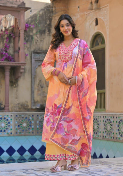 Gleska Kurti Unique Colour Premium Cotton And hand work Ocassional Wear