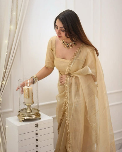 Gleska Saree Gold Crazy Wedding
