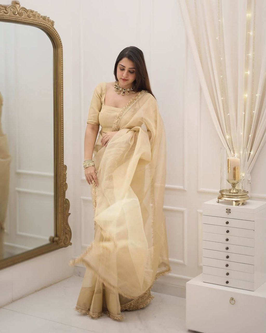 Gleska Saree Gold Crazy Wedding