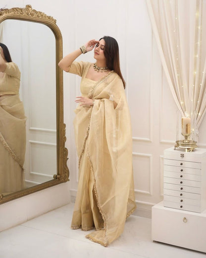 Gleska Saree Gold Crazy Wedding