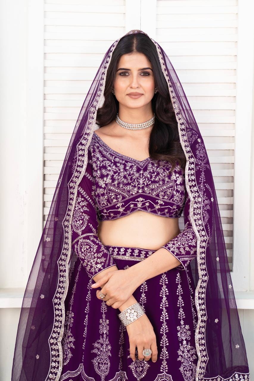 Gleska Premium Lehenga Heavy Work With Embroidery Design Wedding Event