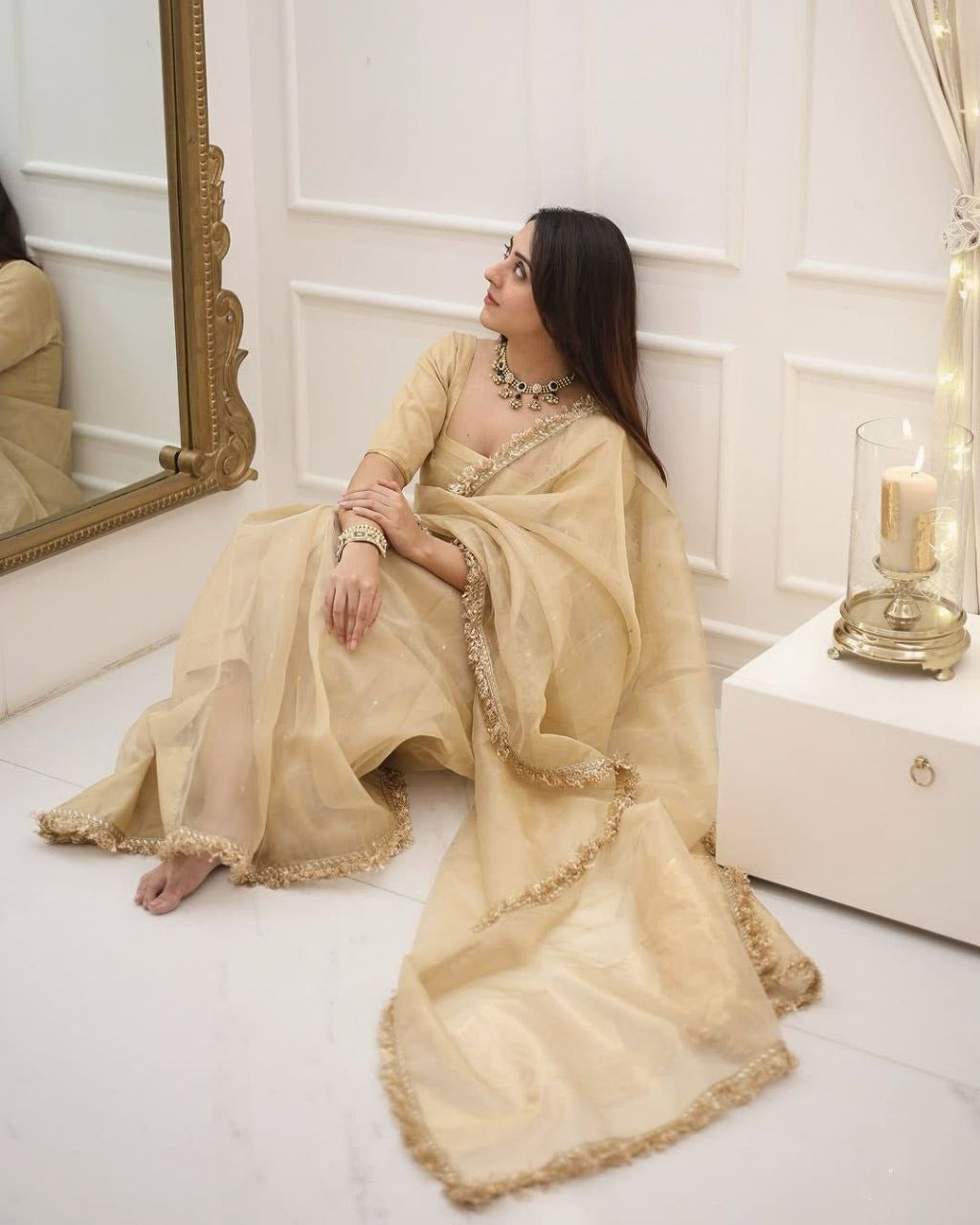 Gleska Saree Gold Crazy Wedding