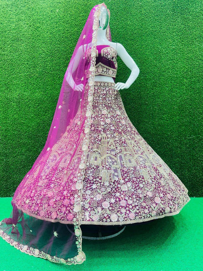 Gleska Lehenga Wedding Craftsmanship & Luxurious Rainbow Pluse Bridal