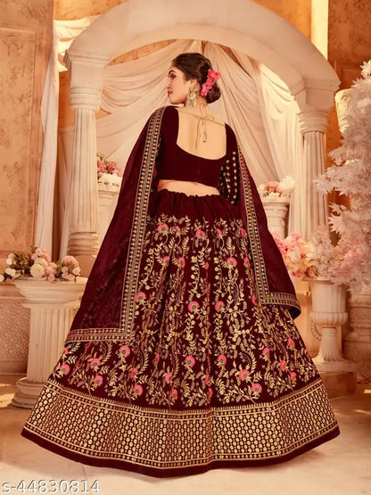 Gleska Fashionable Women Lehenga Maroon