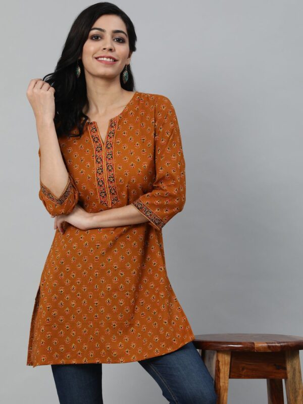 Gleska Kurti Cotton Printed Tops for Regular and Office Wear