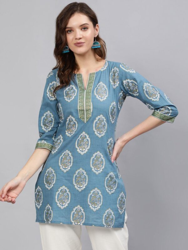 Gleska Kurti Cotton Printed Tops for Regular and Office Wear
