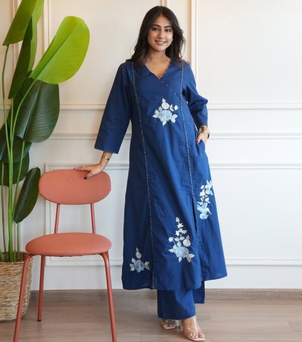 Gleska Kurti BlueBerry Suit Set